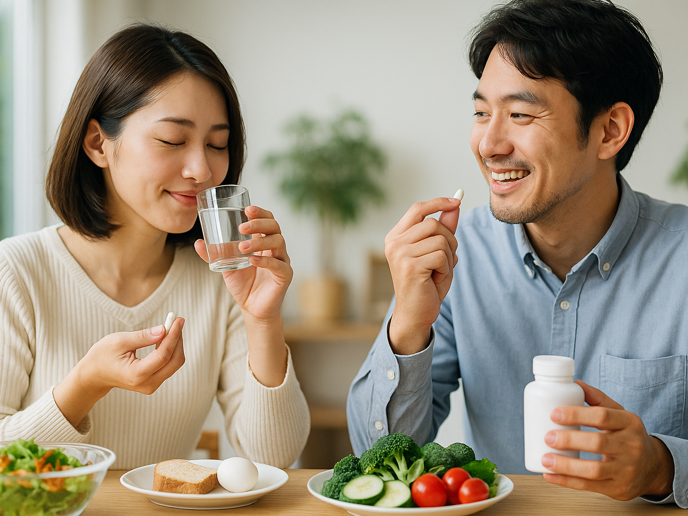 飲みやすいサプリ・日常風景(リアル風)