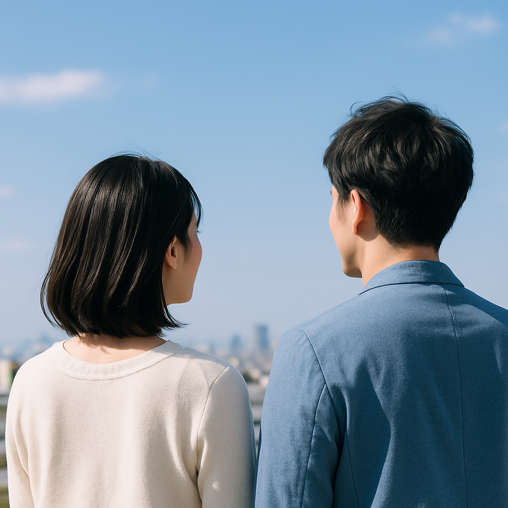 明るい男女